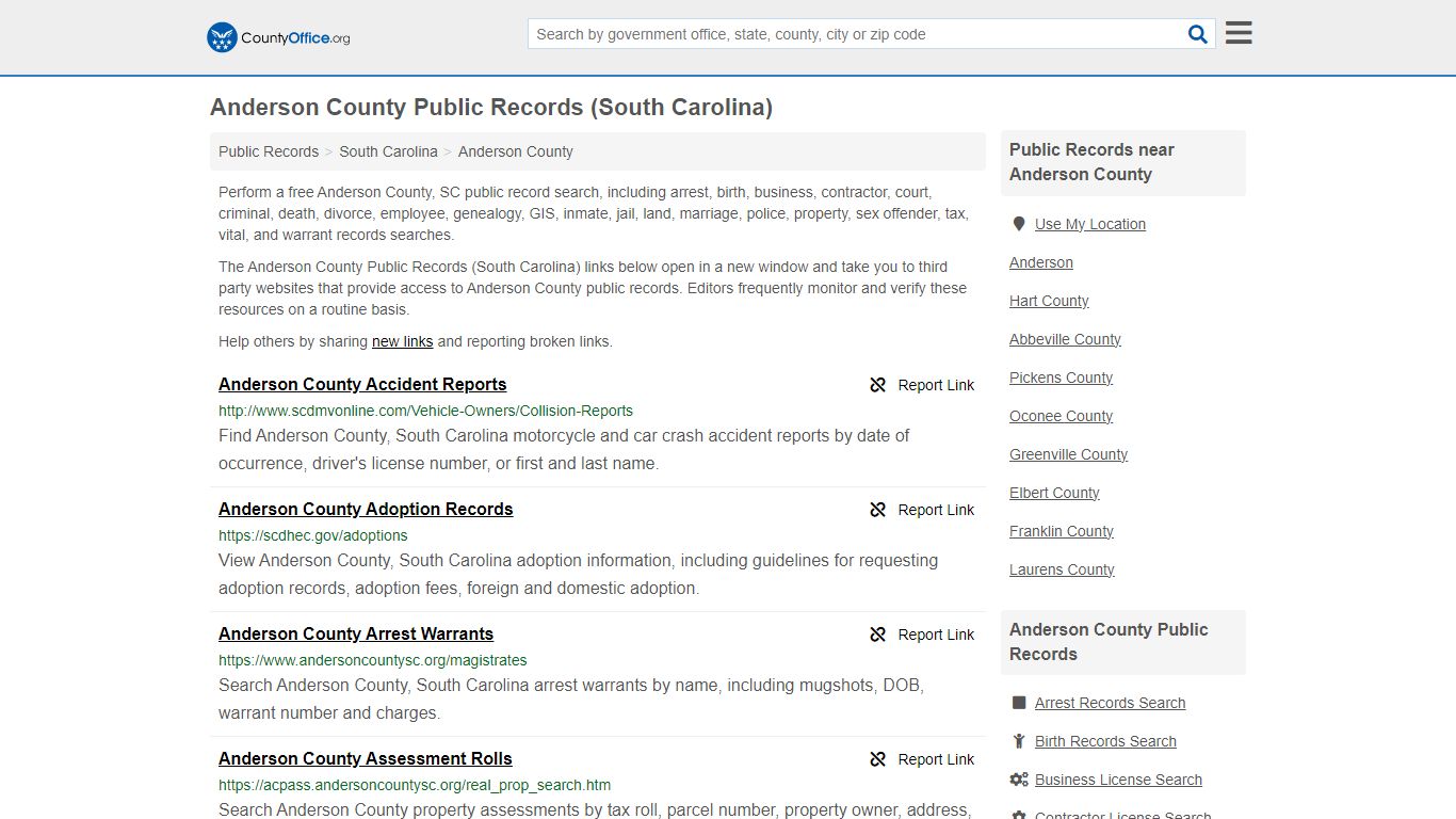 Anderson County Public Records (South Carolina) - County Office